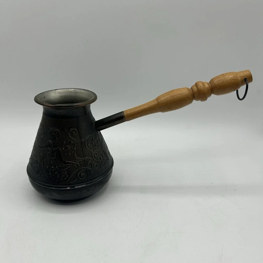 Vintage ARMENIAN COFFEE MAKER IBRIK CEZVE‎ Copper Turk Stanitsa Handmade